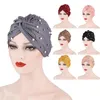 Etniska kläder Crinkle Fashion Pearl Inner Hijab Turban Black Beading Headscarf Emme Musulman Undercap Islamic Turbante Mujer Muslim Cap