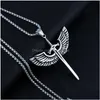 Hanger kettingen mode sieraden punk cross ketting mannen hiphop angel wing drop levering hangers dhant