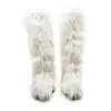 Boots 2022 Winter Knee High Women Fur Design Luxury Fluffy Long Ender Thick Nonlip Cotton 221215