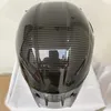 Casques de moto Casque intégral en fibre de verre noir brillant Racing avec grand aileron de queue