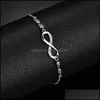 Link Chain Fashion Infinite Charm Bracelet Bangle For Women Elegant Adjustable Size Sier Plating Box Trendy Jewelry Gift Drop Deliv Dhajz