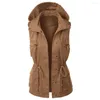 Gilets pour femmes élégant automne gilet simple boutonnage dame manteau sans manches grande taille femmes thermique