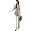 Women's Two Piece Pants ZAWFL High Quality 2023 Autumn One Button Notched Solid Blazer Coat Long Pant Office Work Green Sets Suits