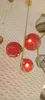 Pendant Lamps Nordic Red Glass Chandelier Restaurant Shop Modern Minimalist Bedroom Designer Italian Creative Three-head Lamp