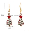 Dangle Chandelier Christmas Cartoon Womens Drop Earrings Alloy Father Snowman Tree Earring For Ladies Fashion Jewelry Delivery Ot9Xc