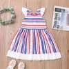 Girl Dresses Toddler Girls 4th Of July Dress Patriotic Sleeveless Lace Trim Ruffle Independence Day 1-5T