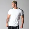 Męskie koszule Towagi Gyms Ubranie Fiess Running Shirt Men O-Neck T-shirt bawełniane kulturystyka sport