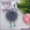 Porte-clés Alpaga Pompon Adorable Animal Fausse Fourrure Fluffy Fuzzy Porte-clés Sac Charme Porte-clés Pendentif Bijoux Pour Femmes P114Fa Drop Deliv Dhbdb