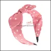 Hoofdbanden Bloemstip gestreepte haarring Bowknot Hoofdband voor grote boog zoete accessoires konijn oren druppel levering sieraden haarjew otxql