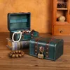 Biżuteria torebki vintage drewniane pudełko z zamkiem drewniany w stylu europejskim na pierścień