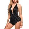 Dames slaapkleding sexy lingerielace satijnen lingerie gladde zijde-achtige nachtkleding set nachtjaars voor dames nachtjurk dragen diep v-hals