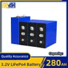 4/16/32 st 3.2v LifePo4 280Ah Battery Hög kapacitet inverter 12V 24V uppladdningsbara celler packar prismatiska sol -rv -båtar EV Batteri