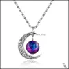 Подвесные ожерелья модная галактика планета Луна Кабохонс Стекло Мир Мир Звездный Космический Штоун Ожерелье для женского кофера