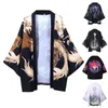 Chandails pour hommes Cardigan pour hommes Pull mode kimono chemise haute chemises surdimensionnées motif imprimé chemisier homme cardiganmen
