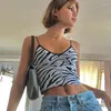 Canotte da donna Vintage Sexy Cute Top Estetico Camis Spaghetti Strap Streetwear 90s Indie Plaid Zebra Print Women Crop Tops