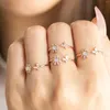 Clusterringen Ins Ins Plum Blossom Butterfly Ring Real Gold Pated Copper Exquisite Flower For Women Girls Fashion Jewelry Gifts