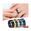 Inteligentne pierścienie Magiczny pierścień dla kobiet Man Temperatura Wyświetla osobowość Tytan Stalowy palec Akcesoria biżuterii Rozmiar 612 Dostarczanie OT2S4