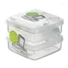 Caixas de armazenamento 2pcs Butter Cheesel Slice Box Refrigerador Transparente Alimentos Recipiente de alimentos com fruta de tampa Organizador