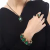 Bangle Drop geen ontvangstmerk Gold Color Green Crystal Stone Rhinestones Bracelet Sieraden Women Wedding Fashion 1105