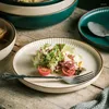 Tallrikar Muzity Nordic Color Glazed Ceramic Rice Salad Bowl Soup Round Dish Dinner Plate Table Seary