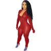 2024 Designer Assuriques Femmes Automne l'hiver Hiver à manches longues Bodycon Rompers Solid Zipper Jumps Contanes Voir à travers une pièce Tenues Skinny Sautpuise Leggings Wholesale 8341