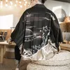 Abbigliamento etnico Fanceey Kimono da uomo Cardigan Abito in stile giapponese Abiti anime Yukata Costume da samurai maschile Haori Obi Beach Streetwear