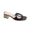 dames strandslippers designer schoen zacht rundleer Dikke hakken Metalen damesschoenen Lazy Baotou Sandalen Diamanten Parel Schoenen met hoge hakken Grote maat 35-42 Met doos