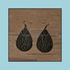 Bengelen kroonluchter Boheemse lederen oorbellen voor vrouwen lichtgewicht waterdruppel earring sieraden traan mode -accessoires 6 stijlen dhdsj
