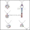 Pendentif Colliers 7 Chakra Yoga Perle Cage Sans Chaîne Arbre De Vie Coeur Sanskrit Fleur Croix Cages Ouvertes Charme Pour Collier Jewe Ot4Ev