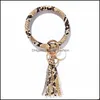 Key Rings Snakeskin ring armband met kwastje lederen polsbandje Bangle sleutelhanger voor vrouwen meisjes grote cirkelarmbanden sleutels q2fz dr dhzg2