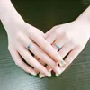 Cluster Rings Sole Memory Sweet Romantic Couple Gift Meteor Shower Wish Silver Color Vrouw Resizable Opening SRI645