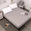 Beddengoed sets vaste kleur waterdichte matrasbeschermer gemonteerd bed blad kussenset set linnen huizen textiel juego de cama