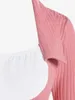 Koszule damskie róży rosegal żebra bluzki kobiety jesienne guziki z kołnierzem koronkową Asymetryczną bluzkę Damy jasnoróżowe koszulki streetwear