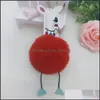 Sleutelringen Alpaca Pompom Schattig Animal Faux Fur Fluffy Fuzzy Keychains Bag Charm Keyfobs Hanger Sieraden voor vrouwen P114FA Drop Dhbdb