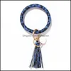 Key Rings Snakeskin ring armband met kwastje lederen polsbandje Bangle sleutelhanger voor vrouwen meisjes grote cirkelarmbanden sleutels q2fz dr dhzg2