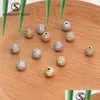 Spacers Handmade Jewelry Diy Accessories Zirconia Crystal Spacer Loose Beads 6Mm 8Mm Gold Sier Copper Round Beaded Bracelet Necklace Dhuig