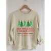 Kvinnors T -skjortor Rheaclot Tree Tops Glisten Barn lyssnar Jultryck Kvinnor Bomull Kvinnliga långa ärmar Sweatshirt