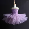 Stage Wear Party Elegent fioletowe cekiny Dress Ballet Kostium Kobiety Tutu Profesjonalny występ