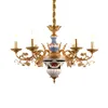 Ljuskronor Xuanzhao Royal Ceramic Decorative Lighting Antique Exquisite Hand-Carved French Style Copper El Hall Chandelier