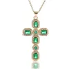 Pendant Necklaces Diyalo 8 Colors Dainty 3A Zircon Gold Plated Cross For Women Girls Crucifix Charms Clavicle Chain Jewelry Drop Del Dhr2I