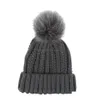 Beanie/Skull Caps Autumn Winter Womens Knit Hat Wool Ball Beanies Cap Big Girls Lady Knitted Warm Crochet Hats Drop Delivery Fashion Dhfzq