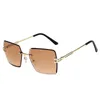 Sonnenbrillen für Damen, Vintage-Mode, trendige Damen-Retro-Sonnenbrille, UV 400, Damen-Luxus-Randlose, übergroße Designer-Sonnenbrille 81K0D32