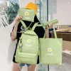 학교 가방 4pcs/set student backpacks 십대 소녀 캔버스 책 가방 가방 가방 모칠라 야외 쇼핑 액세서리 용품