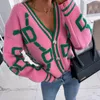 Tricots pour femmes Automne Hiver Boutonné Cardigan Lâche Pull Femmes Tricoté À Manches Longues Hauts Chandails Surdimensionnés Chaud Sueters Manteau Streetwear