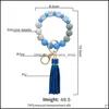 Keychains Lanyards Creative Tassel Sile Beads Wrist Strap Bracelet Keychain Keys Keyring For Women Accessories Drop Delivery Fashio Ot9Ze