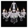 Kroonluchters Modern Wit Crystal Kroonluchter Lichten Lamp voor slaapkamer Woonkamer Licht Lustres de Crista Lichting Drop Delive Oty0T