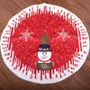Christmas Decorations 80cm Wear-Resistant Tree Skirt Round Elk/Santa/Snowman Print Xmas Cover Floor Carpet Decoration