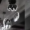 Lampy wiszące ze stali nierdzewnej K9 Crystal Goldfish Lampa LED Nowoczesna minimalistyczna jadalnia sypialnia sypialnia połysk Pendente