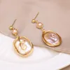 Boucles d'oreilles à tige perle d'eau douce naturelle baroque violet enroulement pour la fabrication de bijoux bricolage femmes fête Banquet cadeau