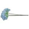 Dekorativa blommor 2x konstgjorda hortensia blomma 5 stora huvuden bukett (diameter 7 tum varje huvud) blått